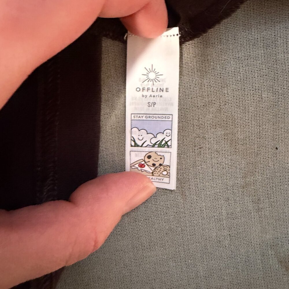 Aerie Offline Brown Cropped Tee Size S - Picture 6 of 7